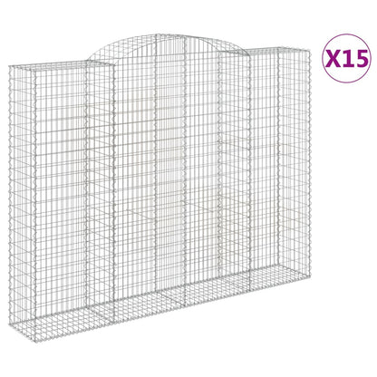 Cesti Gabbioni ad Arco 15 pz 300x50x220/240 cm Ferro Zincato