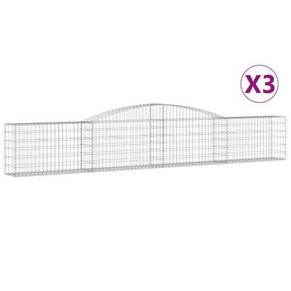 Cesti Gabbioni ad Arco 3 pz 400x30x60/80 cm Ferro Zincato