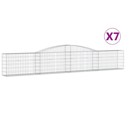 Cesti Gabbioni ad Arco 7 pz 400x30x60/80 cm Ferro Zincato