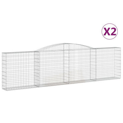 Cesti Gabbioni ad Arco 2pz 400x30x100/120 cm Ferro Zincato