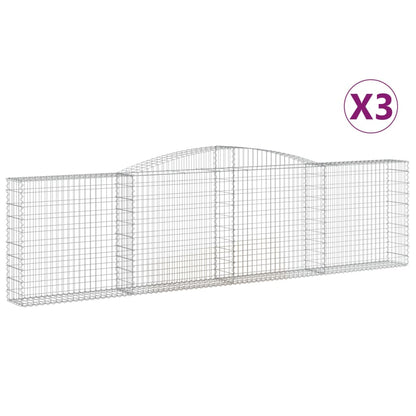 Cesti Gabbioni ad Arco 3 pz 400x30x100/120 cm Ferro Zincato