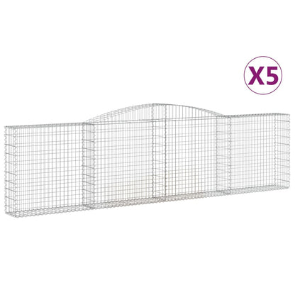 Cesti Gabbioni ad Arco 5 pz 400x30x100/120 cm Ferro Zincato