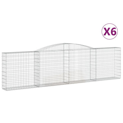 Cesti Gabbioni ad Arco 6 pz 400x30x100/120 cm Ferro Zincato