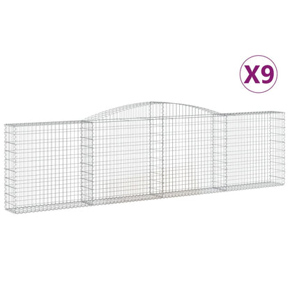 Cesti Gabbioni ad Arco 9 pz 400x30x100/120 cm Ferro Zincato