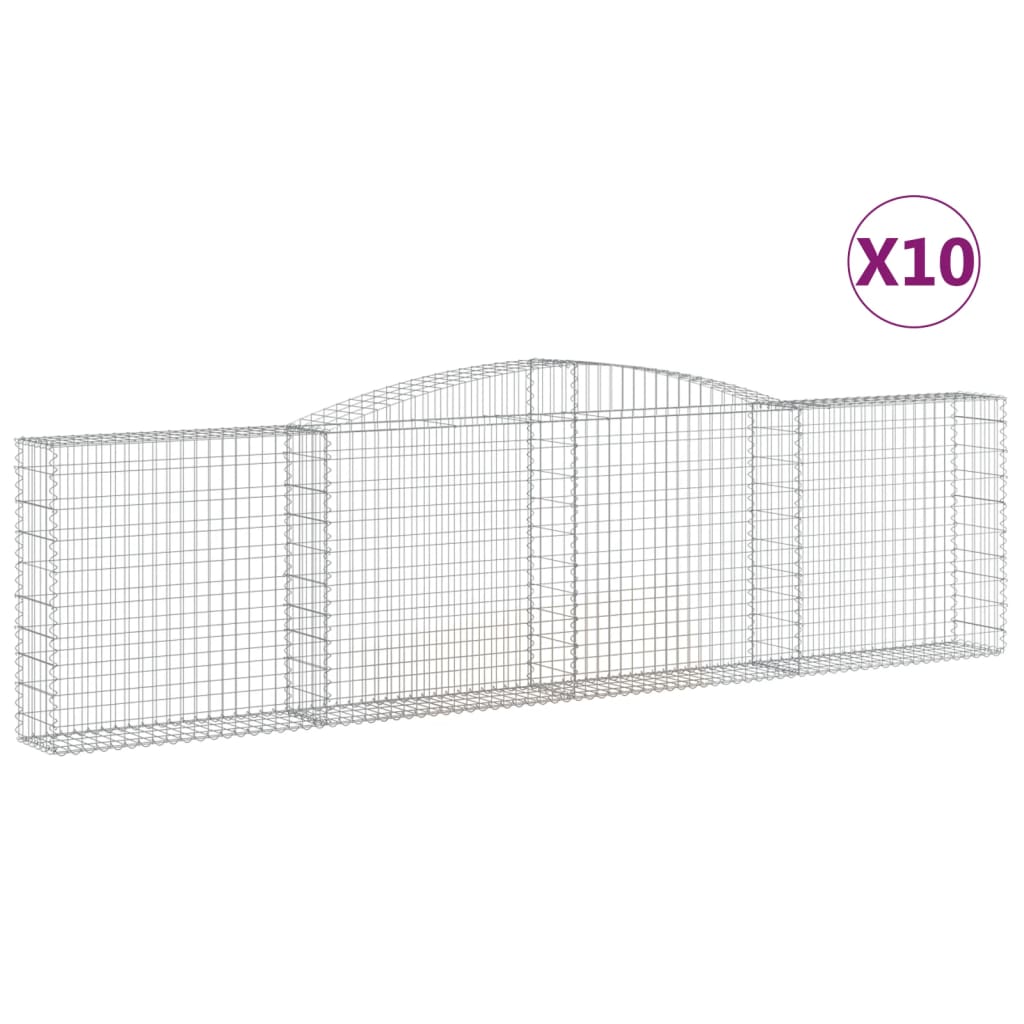 Cesti Gabbioni ad Arco 10 pz 400x30x100/120 cm Ferro Zincato