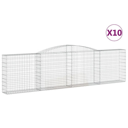 Cesti Gabbioni ad Arco 10 pz 400x30x100/120 cm Ferro Zincato