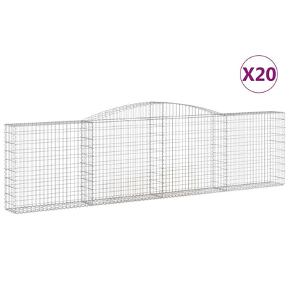 Cesti Gabbioni ad Arco 20 pz 400x30x100/120 cm Ferro Zincato