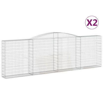 Cesti Gabbioni ad Arco 2 pz 400x30x120/140 cm Ferro Zincato