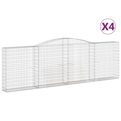 Cesti Gabbioni ad Arco 4 pz 400x30x120/140 cm Ferro Zincato