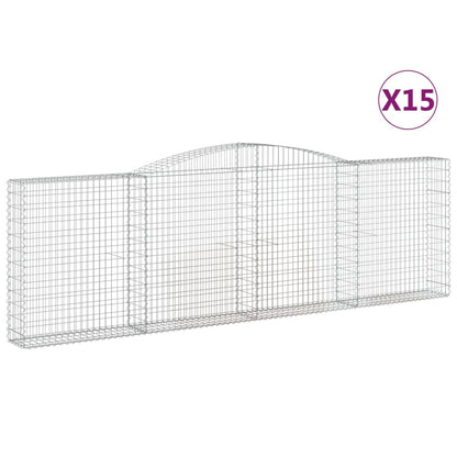 Cesti Gabbioni ad Arco 15 pz 400x30x120/140 cm Ferro Zincato