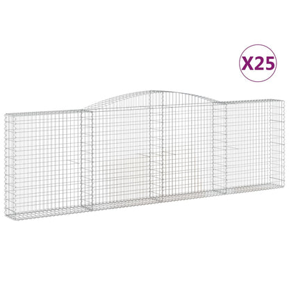 Cesti Gabbioni ad Arco 25 pz 400x30x120/140 cm Ferro Zincato