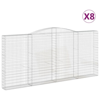 Cesti Gabbioni ad Arco 8 pz 400x30x180/200 cm Ferro Zincato