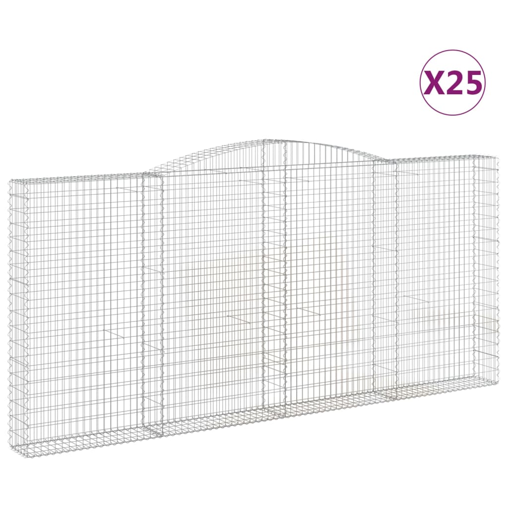 Cesti Gabbioni ad Arco 25 pz 400x30x180/200 cm Ferro Zincato