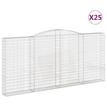 Cesti Gabbioni ad Arco 25 pz 400x30x180/200 cm Ferro Zincato