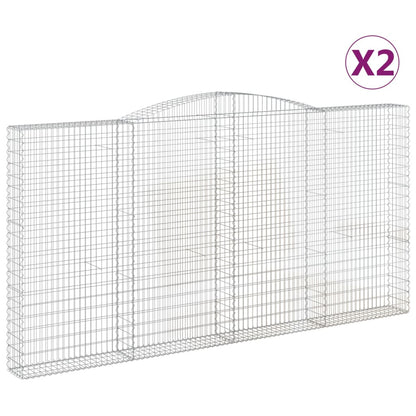 Cesti Gabbioni ad Arco 2 pz 400x30x200/220 cm Ferro Zincato