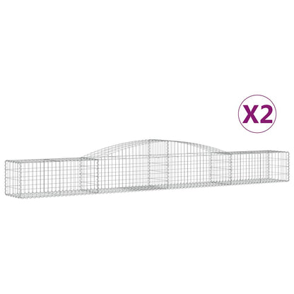 Cesti Gabbioni ad Arco 2 pz 400x50x40/60 cm Ferro Zincato