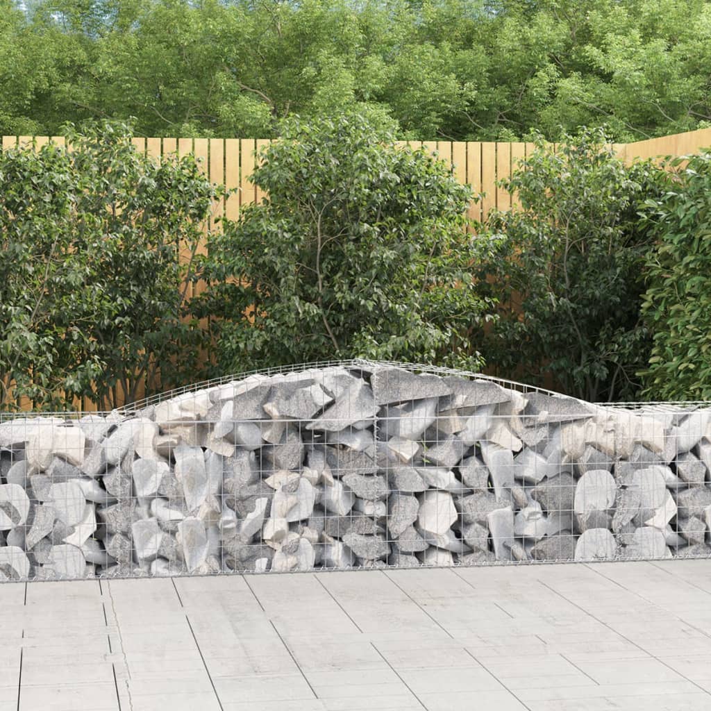 Cesti Gabbioni ad Arco 2 pz 400x50x60/80 cm Ferro Zincato