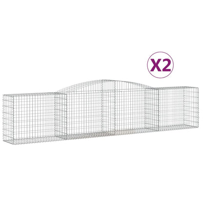 Cesti Gabbioni ad Arco 2 pz 400x50x80/100 cm Ferro Zincato
