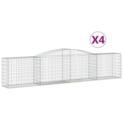 Cesti Gabbioni ad Arco 4 pz 400x50x80/100 cm Ferro Zincato