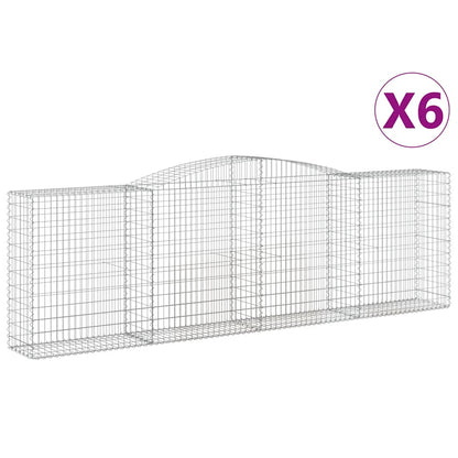 Cesti Gabbioni ad Arco 6 pz 400x50x120/140 cm Ferro Zincato