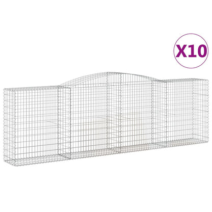 Cesti Gabbioni ad Arco 10 pz 400x50x120/140 cm Ferro Zincato