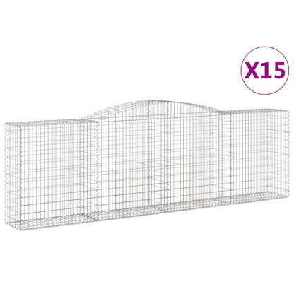Cesti Gabbioni ad Arco 15 pz 400x50x120/140 cm Ferro Zincato