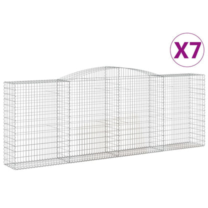 Cesti Gabbioni ad Arco 7 pz 400x50x140/160 cm Ferro Zincato