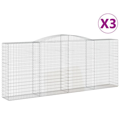 Cesti Gabbioni ad Arco 3 pz 400x50x160/180 cm Ferro Zincato