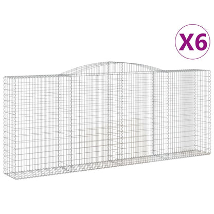 Cesti Gabbioni ad Arco 6 pz 400x50x160/180 cm Ferro Zincato