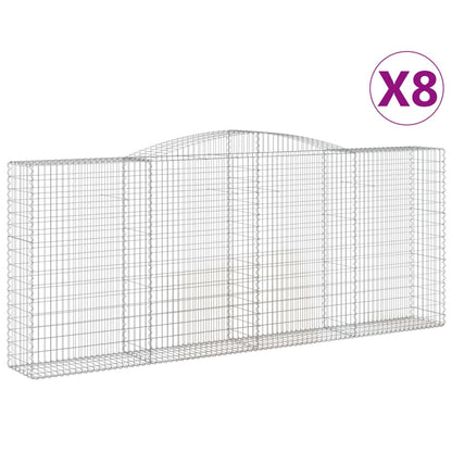 Cesti Gabbioni ad Arco 8 pz 400x50x160/180 cm Ferro Zincato
