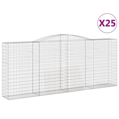 Cesti Gabbioni ad Arco 25 pz 400x50x160/180 cm Ferro Zincato