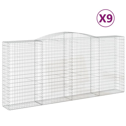 Cesti Gabbioni ad Arco 9 pz 400x50x180/200 cm Ferro Zincato