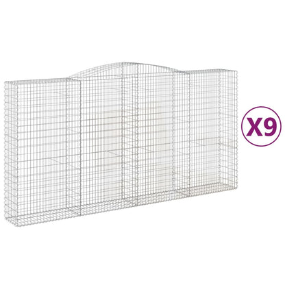 Cesti Gabbioni ad Arco 9 pz 400x50x200/220 cm Ferro Zincato