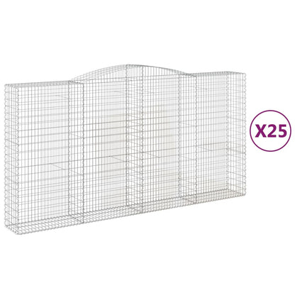 Cesti Gabbioni ad Arco 25 pz 400x50x200/220 cm Ferro Zincato