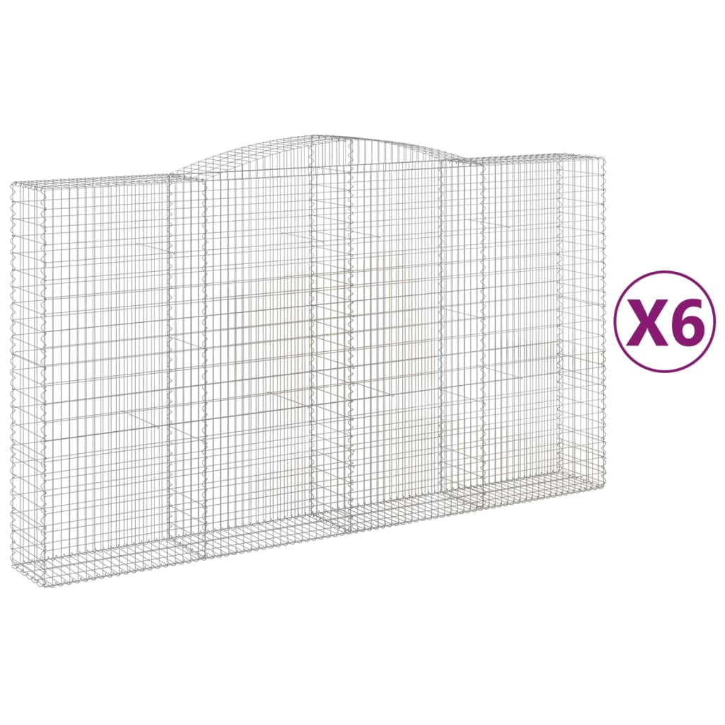 Cesti Gabbioni ad Arco 6 pz 400x50x220/240 cm Ferro Zincato