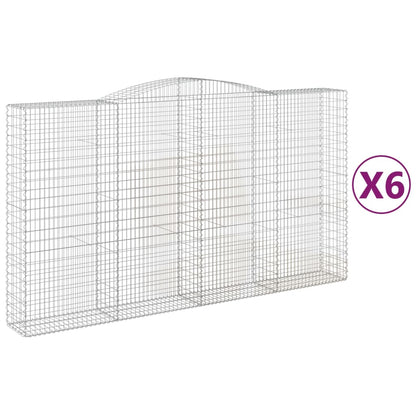 Cesti Gabbioni ad Arco 6 pz 400x50x220/240 cm Ferro Zincato