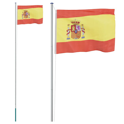 Asta e Bandiera Spagna 6,08 m Alluminio