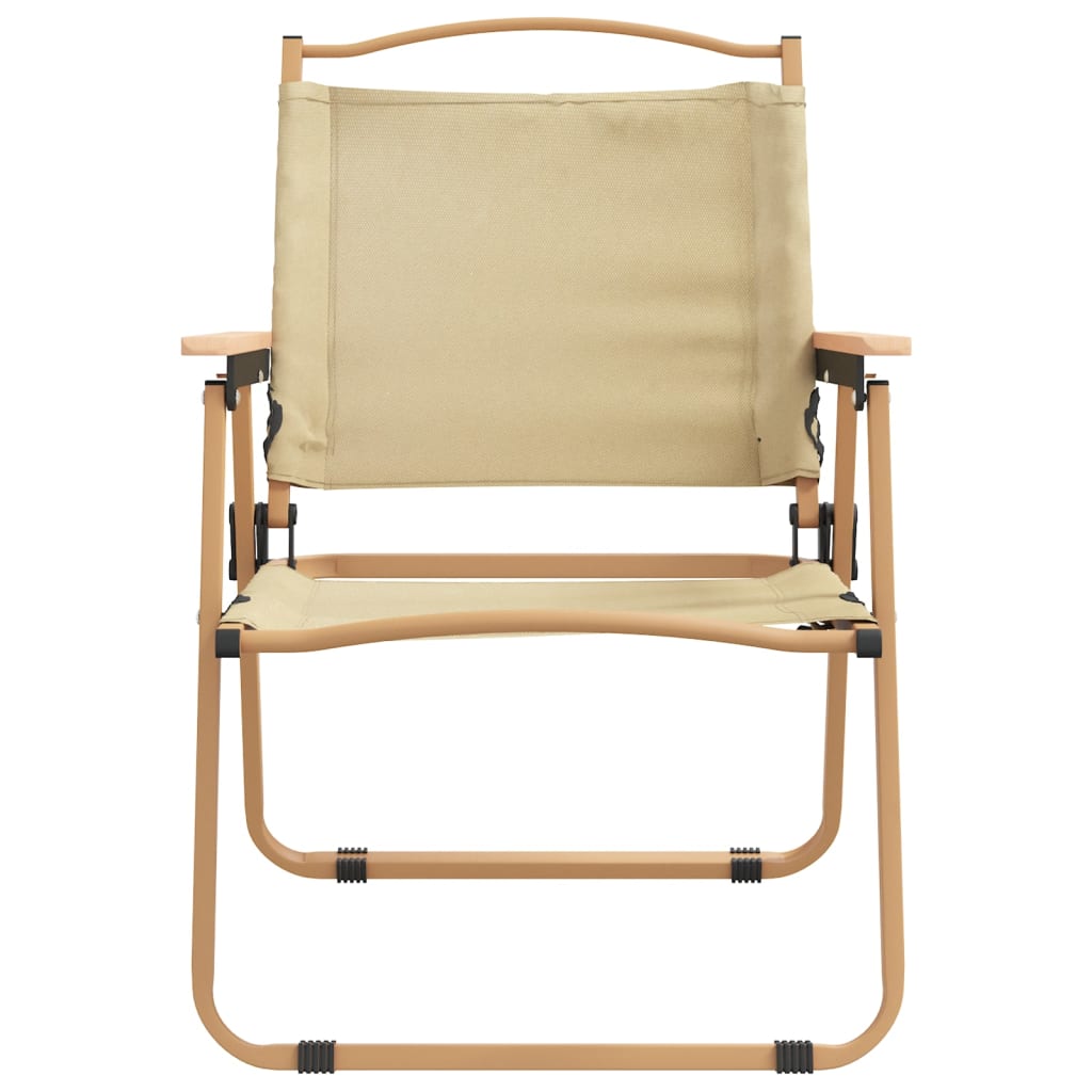 Sedie da Campeggio 2 pz Beige 54x55x78 cm Tessuto Oxford
