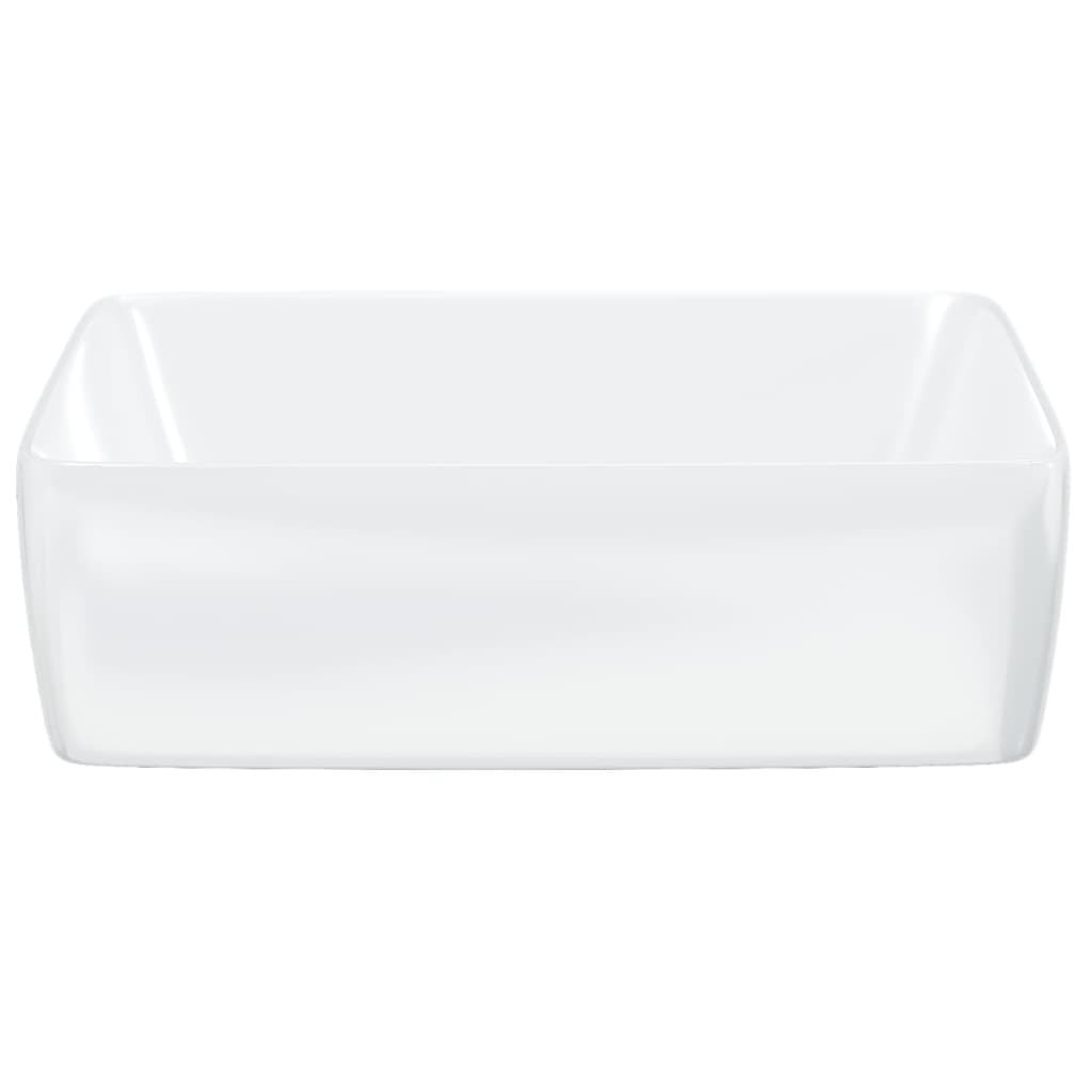 Lavandino Bianco 48x37x13 cm in Ceramica Rettangolare