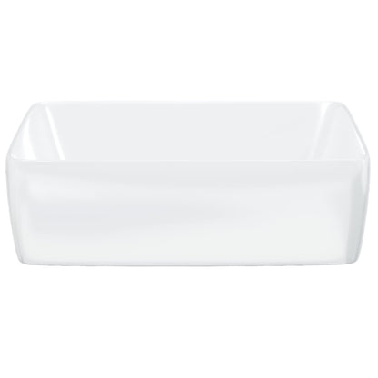 Lavandino Bianco 48x37x13 cm in Ceramica Rettangolare