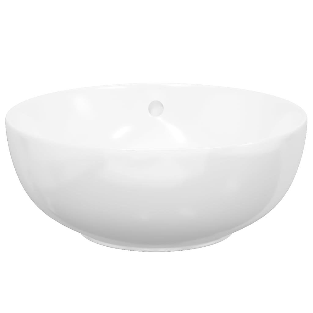 Lavandino Bianco 44x17 cm in Ceramica Rotondo
