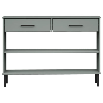 Mobile Consolle Gambe Metallo Grigio Legno Massello Pino OSLO