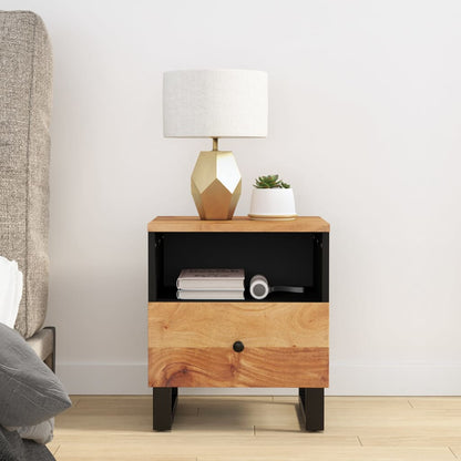 Comodini 2pz in Legno Massello di Acacia e Legno Multistrato