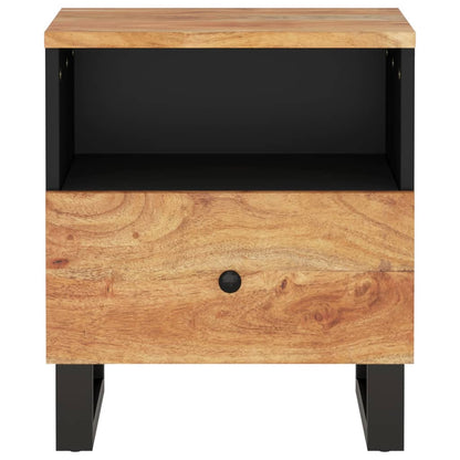 Comodini 2pz in Legno Massello di Acacia e Legno Multistrato