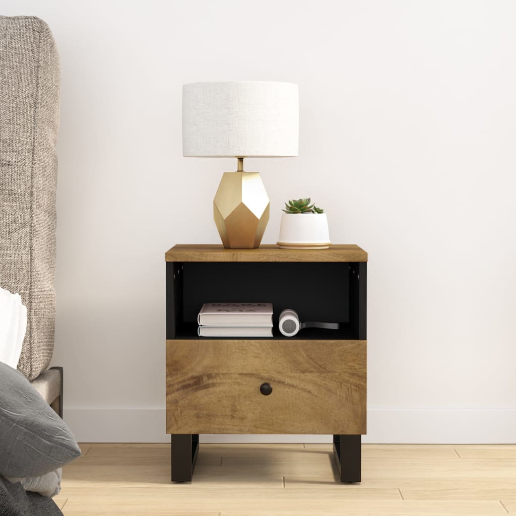 Comodini 2pz in Legno Massello di Mango e Legno Multistrato