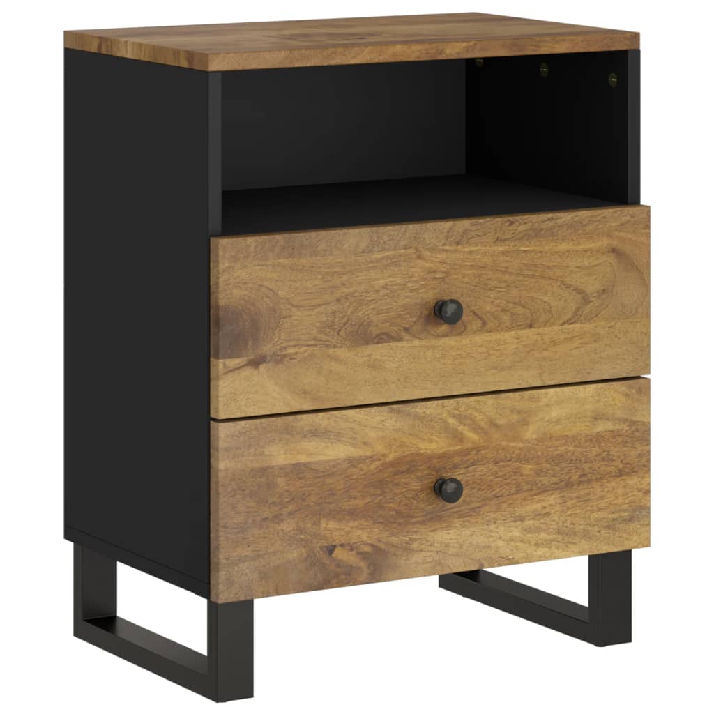 Comodino 50x33x62cm Legno Massello di Mango e Legno Multistrato