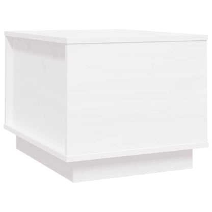 Tavolino da Salotto Bianco 40x50x35 cm Legno Massello di Pino