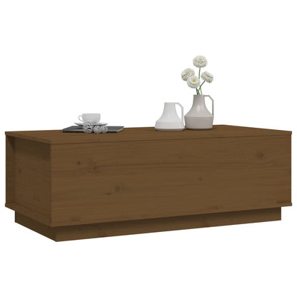 Tavolino da Salotto ambra 100x50x35 cm Legno Massello di Pino