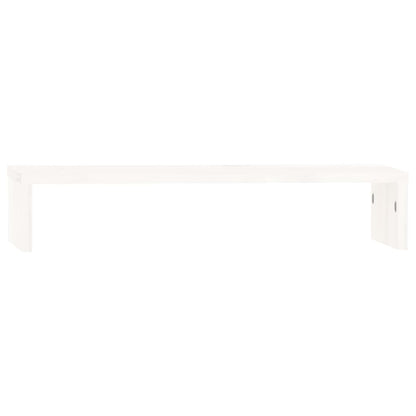 Supporto per Monitor Bianco 50x27x10 cm Legno Massello di Pino