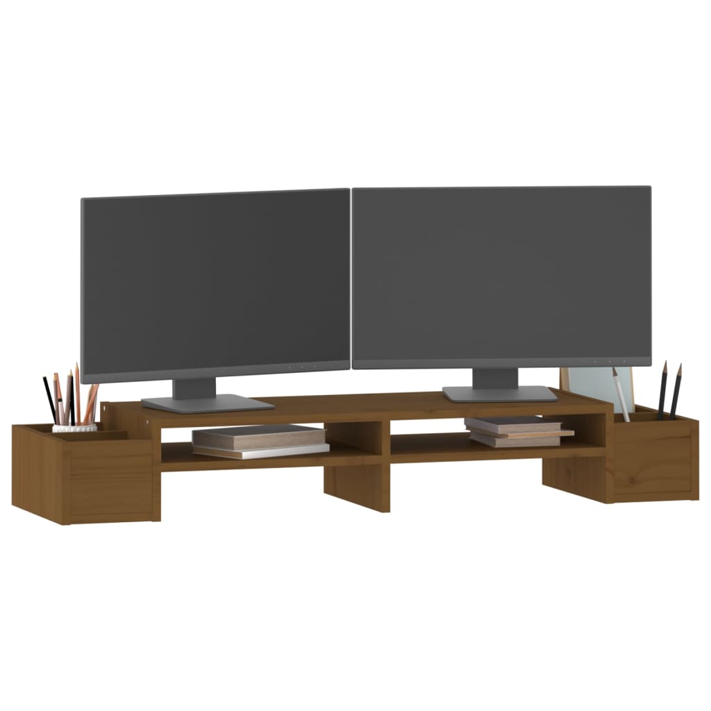Supporto per Monitor ambra 100x27,5x15cm Legno Massello di Pino